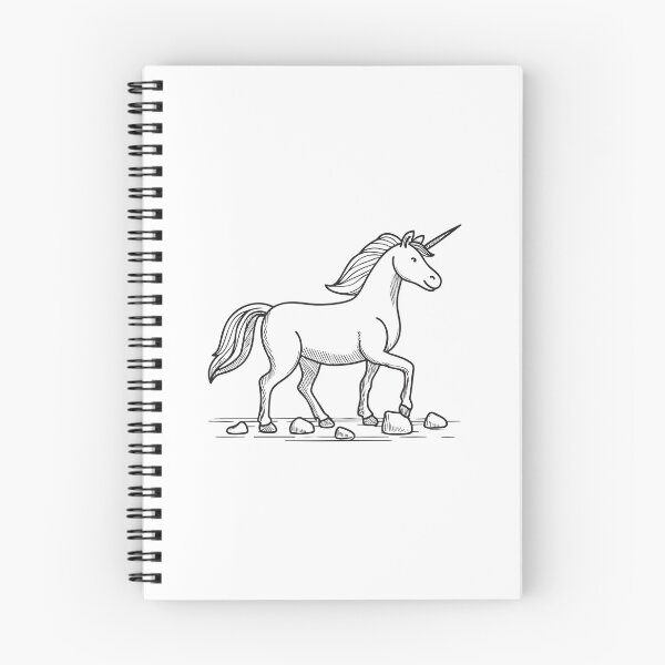 Item preview, A unicorn stepping across a group of uneven stones designed and sold by rasagamastore.