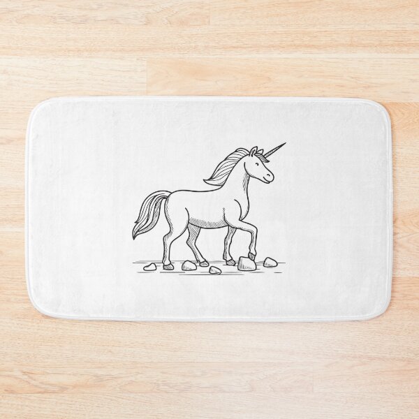 Item preview, A unicorn stepping across a group of uneven stones designed and sold by rasagamastore.