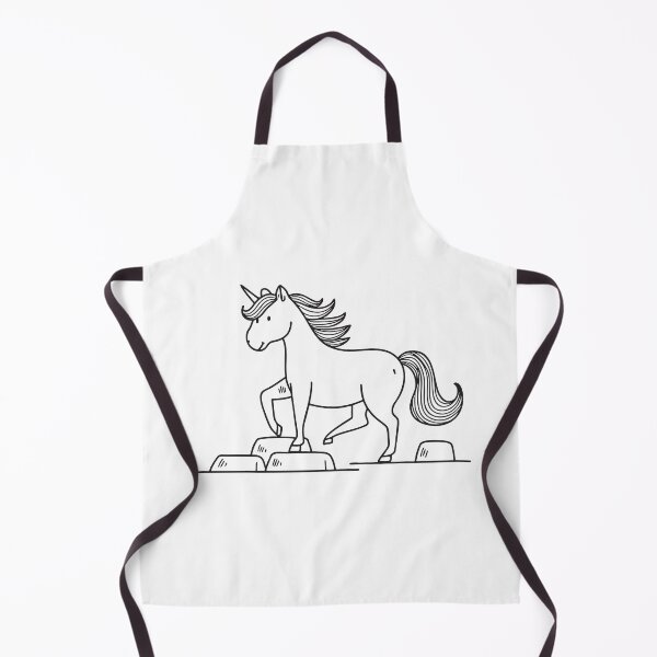 Item preview, A unicorn carefully placing its feet on scattered small rocks designed and sold by rasagamastore.