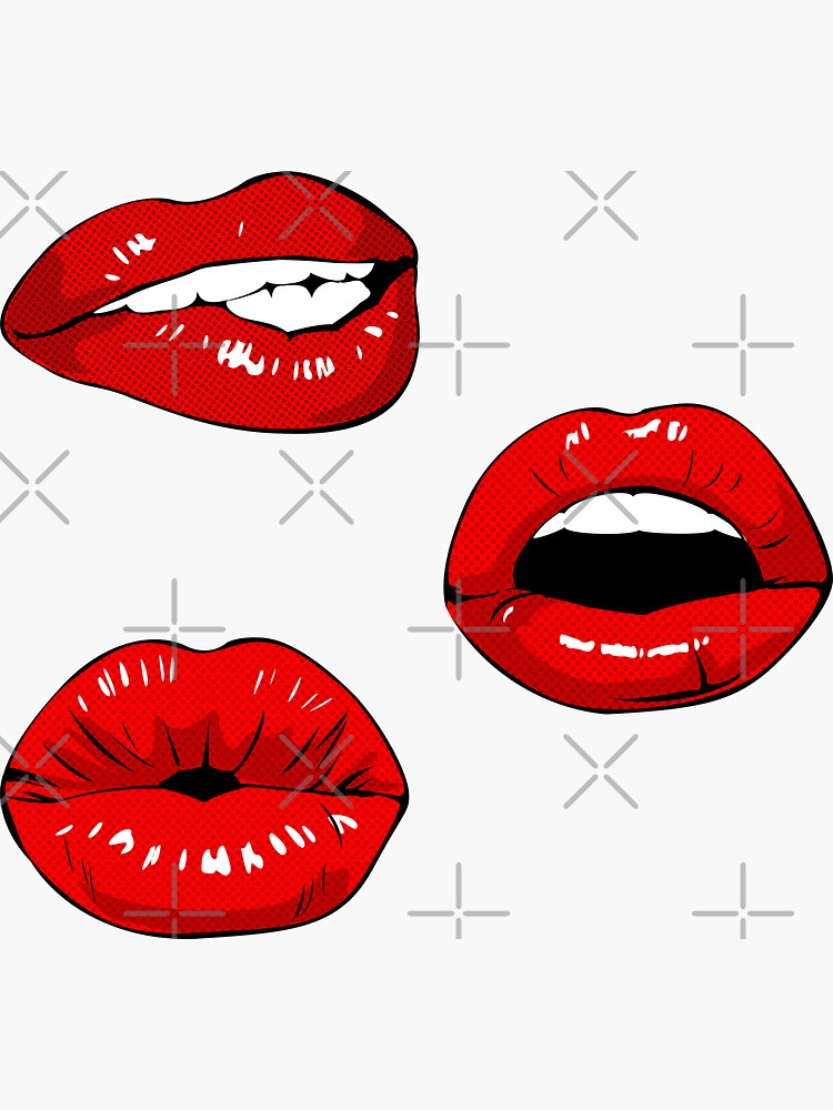 Lips Stickers 3 Pack Sticker Pack Sticker For Sale By Zummi Redbubble