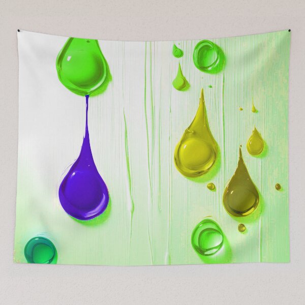 Item preview, 3D Melting Paint Trippy Green Purple and Yellow designed and sold by Ingorgia Studio.
