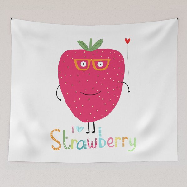 Item preview, Funny Strawberry With Glasses Holding A Heart By Artist Carla Daly designed and sold by Carla Daly.