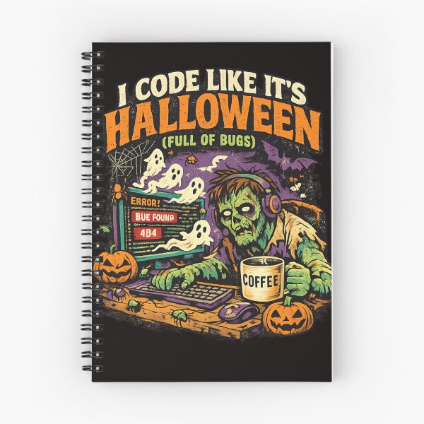 Aperçu de l'œuvre Je code comme si c'était Halloween créée et vendue par FrameFlow.