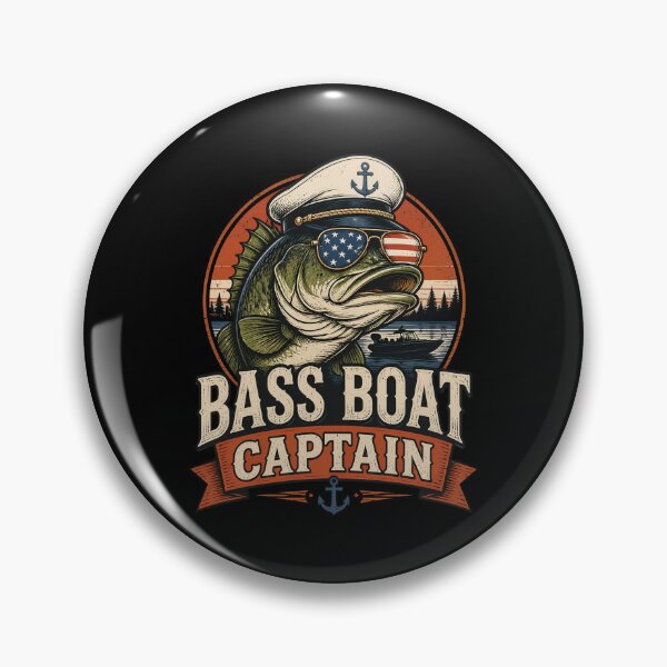 Item preview, Funny Bass Boat Captain Patriotic American Flag Fishing designed and sold by OlakunleOloroz.