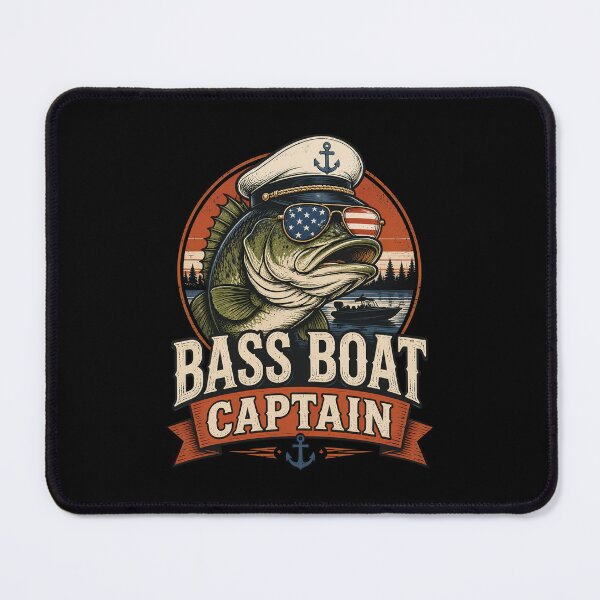 Item preview, Funny Bass Boat Captain Patriotic American Flag Fishing designed and sold by OlakunleOloroz.