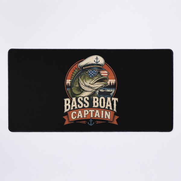 Item preview, Funny Bass Boat Captain Patriotic American Flag Fishing designed and sold by OlakunleOloroz.