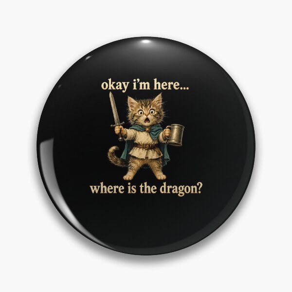 Item preview, Okay I'm Here Where Is The Dragon Funny Cat Coffee designed and sold by Mdcazeem.