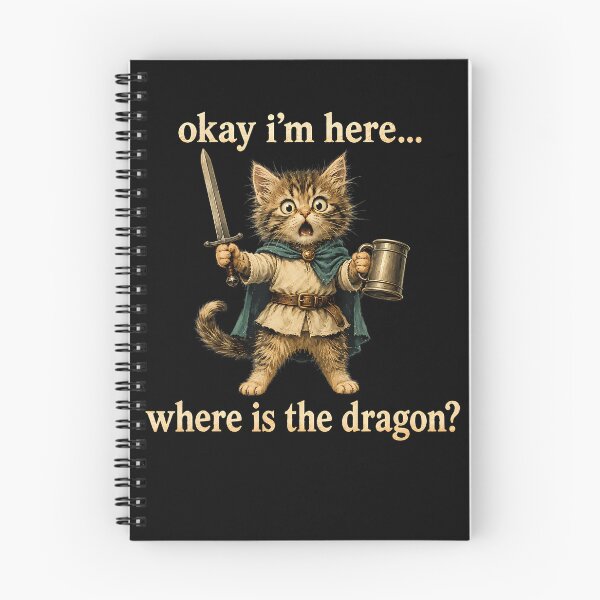 Item preview, Okay I'm Here Where Is The Dragon Funny Cat Coffee designed and sold by Mdcazeem.