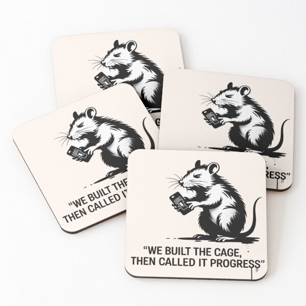 Item preview, BANKSY RAT - WE BUILT THE CAGE, THEN CALLED IT PROGRESS designed and sold by 123ks.