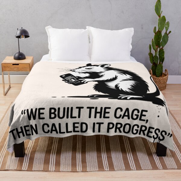 Item preview, BANKSY RAT - WE BUILT THE CAGE, THEN CALLED IT PROGRESS designed and sold by 123ks.