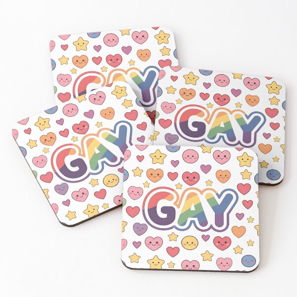 Item preview, Rainbow GAY Cute Pattern with Hearts and Stars designed and sold by ZhivanCrimson.