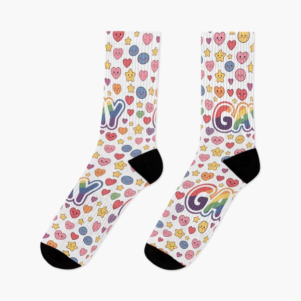 Item preview, Rainbow GAY Cute Pattern with Hearts and Stars designed and sold by ZhivanCrimson.
