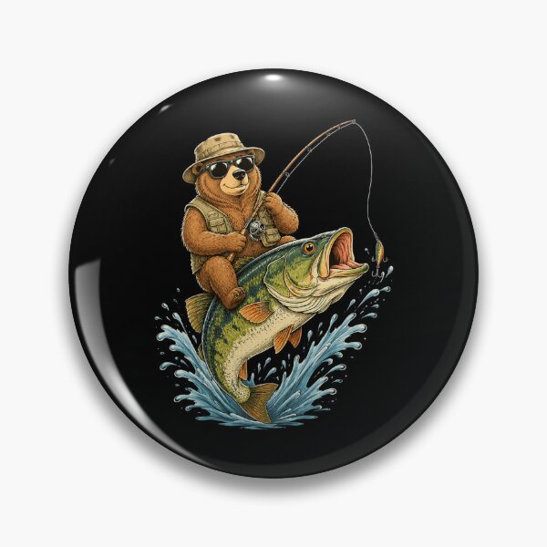 Item preview, Funny Bear Riding Bass Fish designed and sold by OlakunleOloroz.