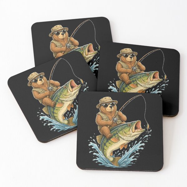 Item preview, Funny Bear Riding Bass Fish designed and sold by OlakunleOloroz.