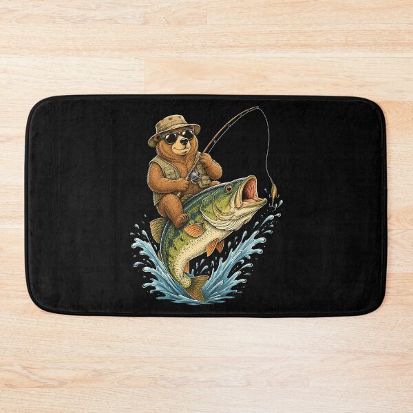 Item preview, Funny Bear Riding Bass Fish designed and sold by OlakunleOloroz.