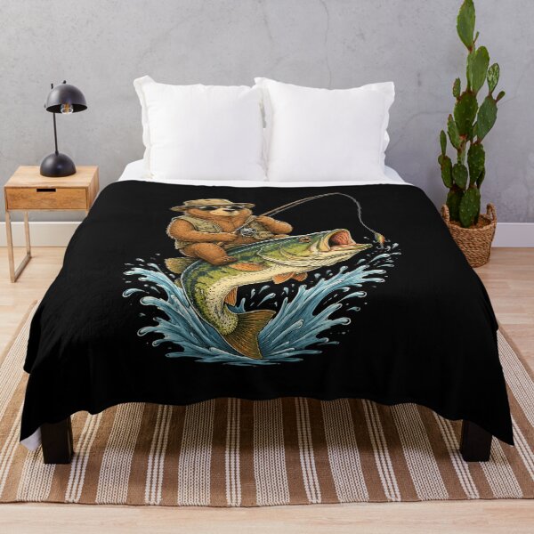 Item preview, Funny Bear Riding Bass Fish designed and sold by OlakunleOloroz.
