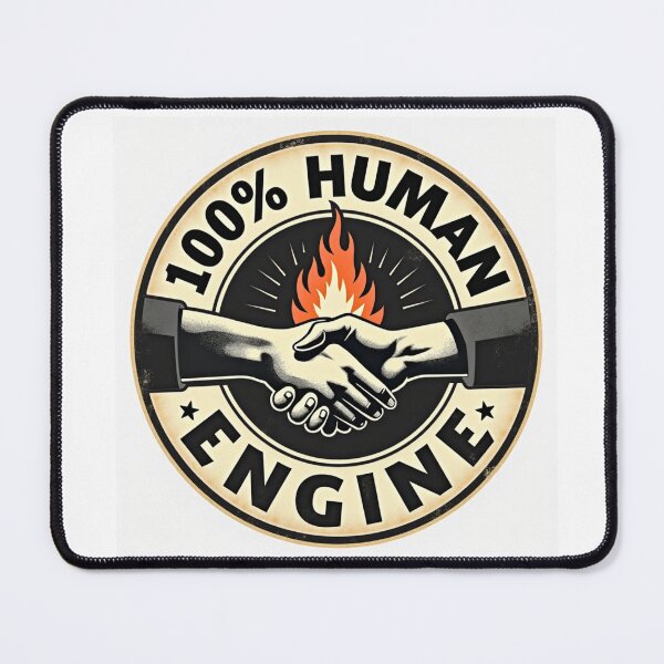 Item preview, 100 Percent Human Engine Retro Badge designed and sold by FlippoStories.