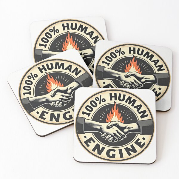 Item preview, 100 Percent Human Engine Retro Badge designed and sold by FlippoStories.