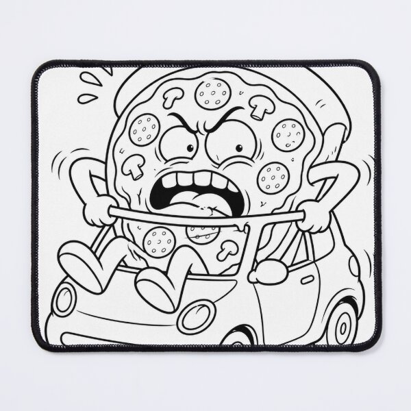 Item preview, Funny Pizza Driving Tiny Car Road Rage Cartoon Character designed and sold by ComedyInkFactor.