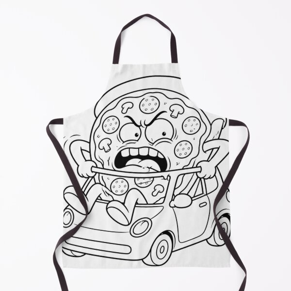 Item preview, Funny Pizza Driving Tiny Car Road Rage Cartoon Character designed and sold by ComedyInkFactor.