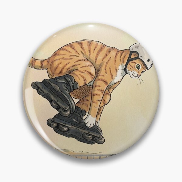 Item preview, Orange Tabby Cat Rollerblading Skate Park designed and sold by Butterfly-Dream.