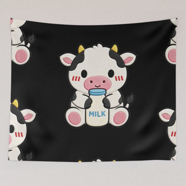 Item preview, Little Cow Hugging Milk Bottle designed and sold by ColorSplash123.