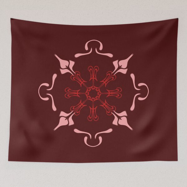 Item preview, Red Snowflake Mandala Winter Design designed and sold by SahmatArt.