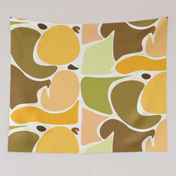 Item preview, Blended Abstract Shapes Illustration – Bright Earth Tone Color Block Wall Art (White Background) designed and sold by MoonHoneybyImani.