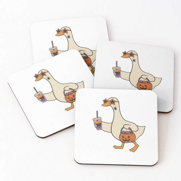 Item preview, Cute Spooky Goose Holding Coffee Halloween  designed and sold by ArtCreations79.
