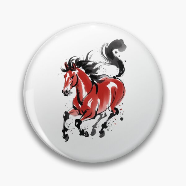 Item preview, A dynamic ink painting of a powerful red horse  designed and sold by 123ks.
