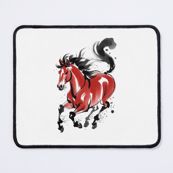 Item preview, A dynamic ink painting of a powerful red horse designed and sold by 123ks.