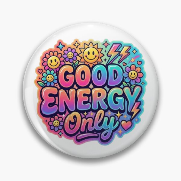 Item preview, Good Energy Only Retro Typography T-Shirt | Colorful Y2K Smiley Graphic | Positive Vibes Tee designed and sold by Faisal  Shah.