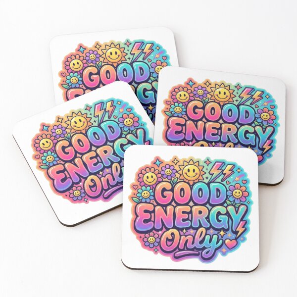 Item preview, Good Energy Only Retro Typography T-Shirt | Colorful Y2K Smiley Graphic | Positive Vibes Tee designed and sold by Faisal  Shah.