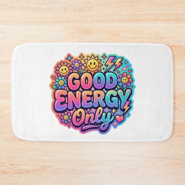 Item preview, Good Energy Only Retro Typography T-Shirt | Colorful Y2K Smiley Graphic | Positive Vibes Tee designed and sold by Faisal  Shah.