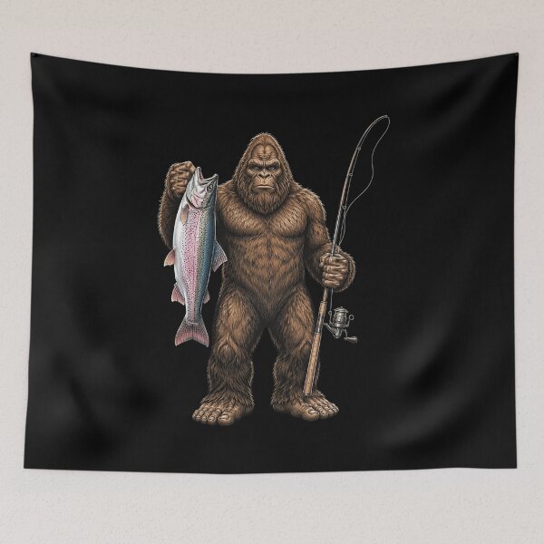 Item preview, Funny Bigfoot Sasquatch Fishing Outdoor Camping Father's Day designed and sold by OlakunleOloroz.