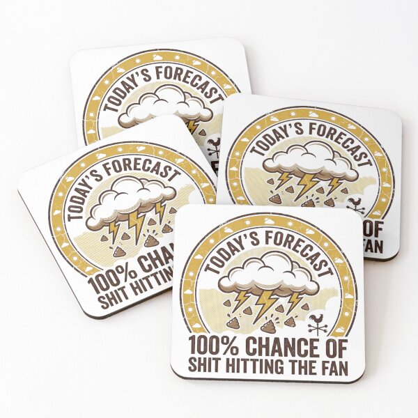 Item preview, Today's Forecast Funny Weather Badge Design designed and sold by Code  Monkeys.