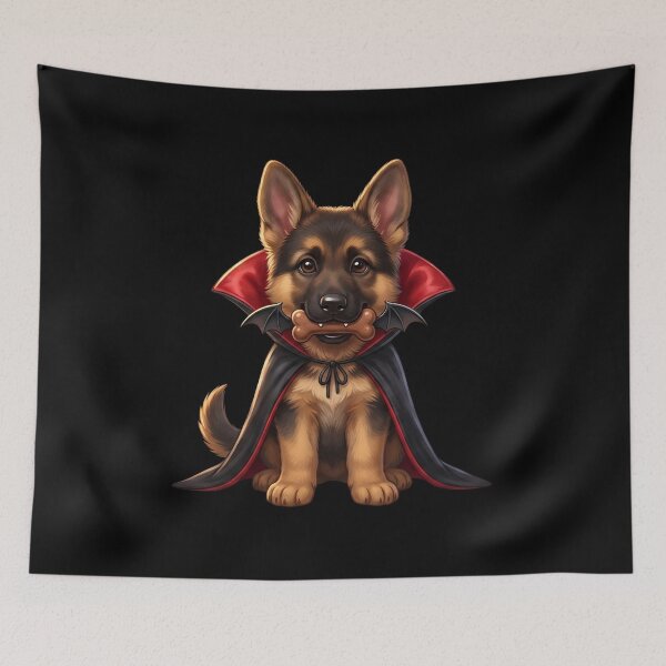 Item preview, Cute Dracula Vampire Costume German Shepherd Puppy Halloween designed and sold by SilentFlower.