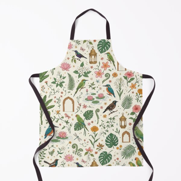 Item preview, Mughal Palace Courtyard Wallpaper – Tropical Birds & Lotus Print designed and sold by OpenDreamArts.