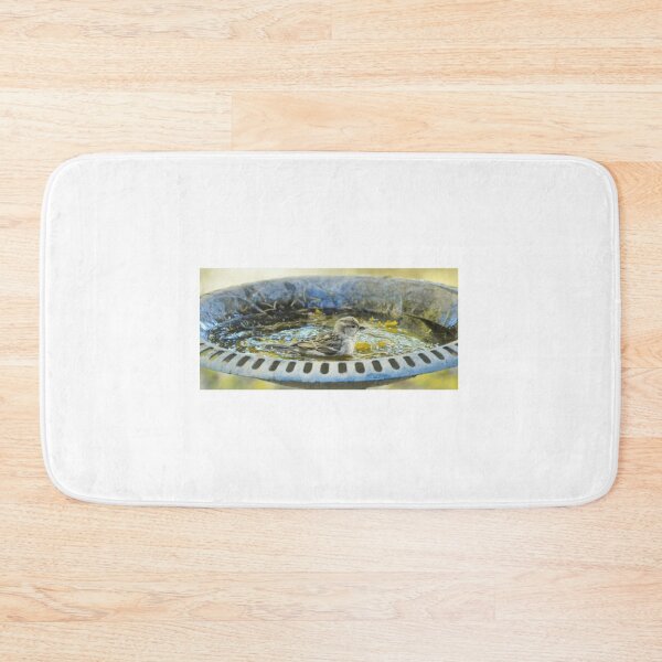 Item preview, Small Bird Bathing in Bird Bath designed and sold by ruffinathisarts.