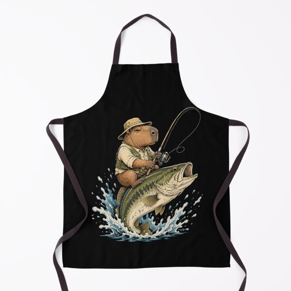 Item preview, Funny Capybara Riding Bass Fish designed and sold by OlakunleOloroz.