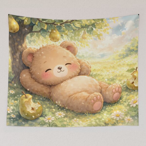 Item preview, Cute Sleeping Bear Under Pear Tree designed and sold by M-Y-A-R-T-.