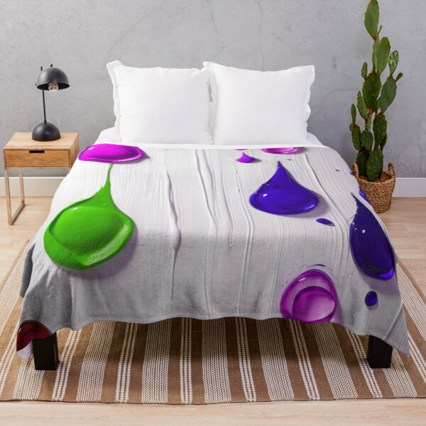 Item preview, Abstract 3D Paint Drips Deep Purple and Lime Green designed and sold by Ingorgia Studio.
