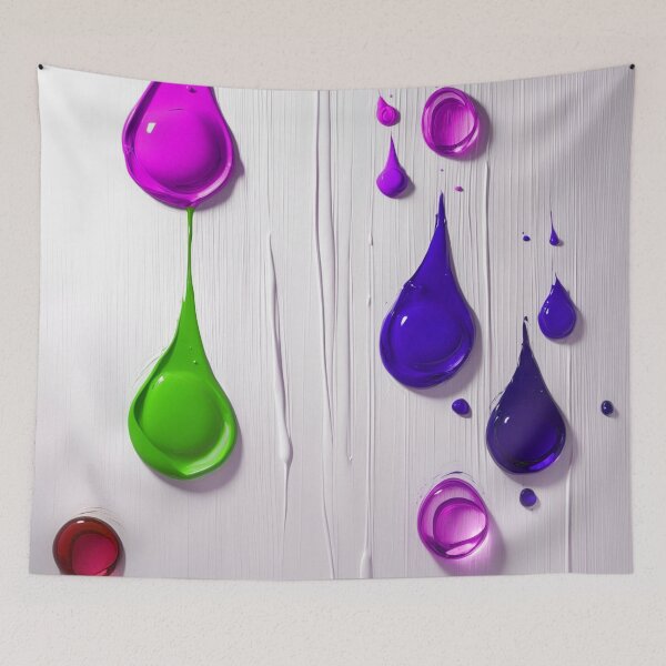 Item preview,  Abstract 3D Paint Drips Deep Purple and Lime Green designed and sold by Ingorgia Studio.