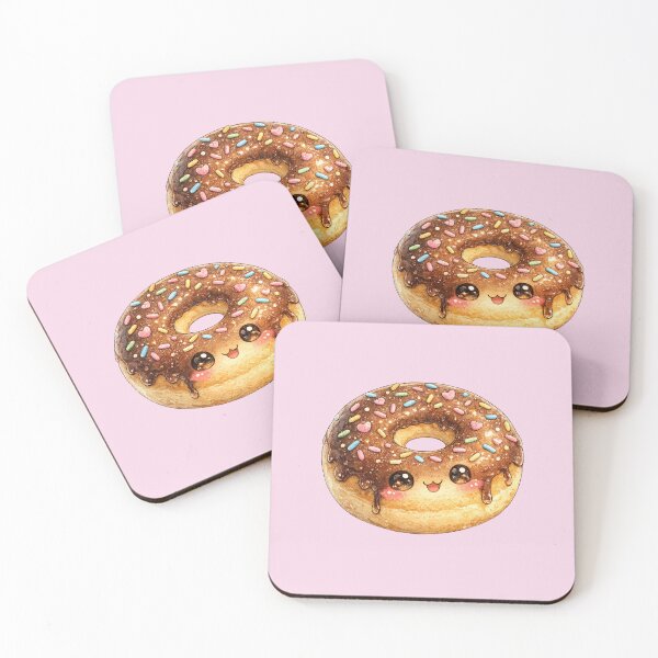 Item preview, Kawaii Donut Watercolor Illustration – Cute Chocolate Sprinkle Dessert Character Art designed and sold by MagicMakerPh.