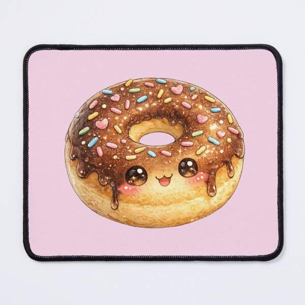 Item preview, Kawaii Donut Watercolor Illustration – Cute Chocolate Sprinkle Dessert Character Art designed and sold by MagicMakerPh.