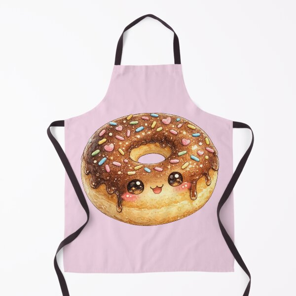 Item preview, Kawaii Donut Watercolor Illustration – Cute Chocolate Sprinkle Dessert Character Art designed and sold by MagicMakerPh.
