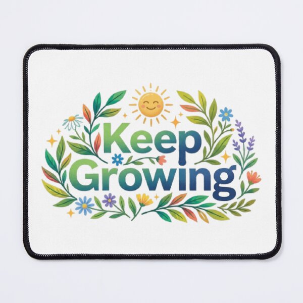 Item preview, Keep Growing Botanical Typography T-Shirt | Minimalist Floral Quote | Nature Inspired Graphic Tee designed and sold by Faisal Shah.