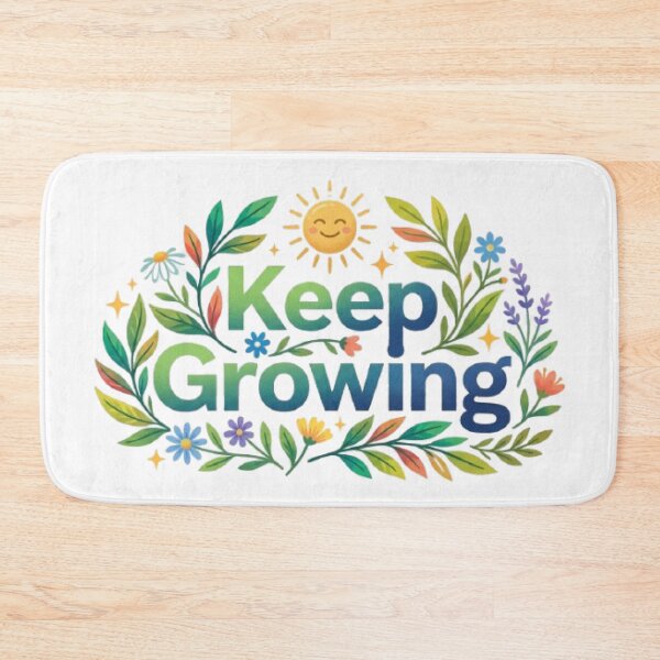 Item preview, Keep Growing Botanical Typography T-Shirt | Minimalist Floral Quote | Nature Inspired Graphic Tee designed and sold by Faisal  Shah.