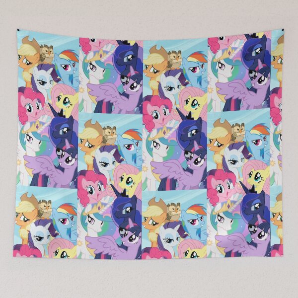 Item preview, Magical Fantasy Pastel Ponies Crowd - Cute Rainbow Mane Unicorns Kingdom Poster designed and sold by Billy Morfo™.
