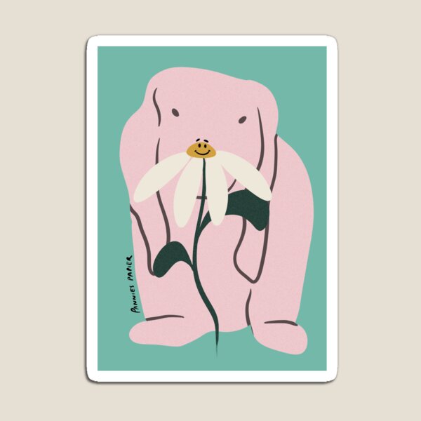Item preview, Cute Rabbit and Daisy Flower Art designed and sold by Pannies Papier.